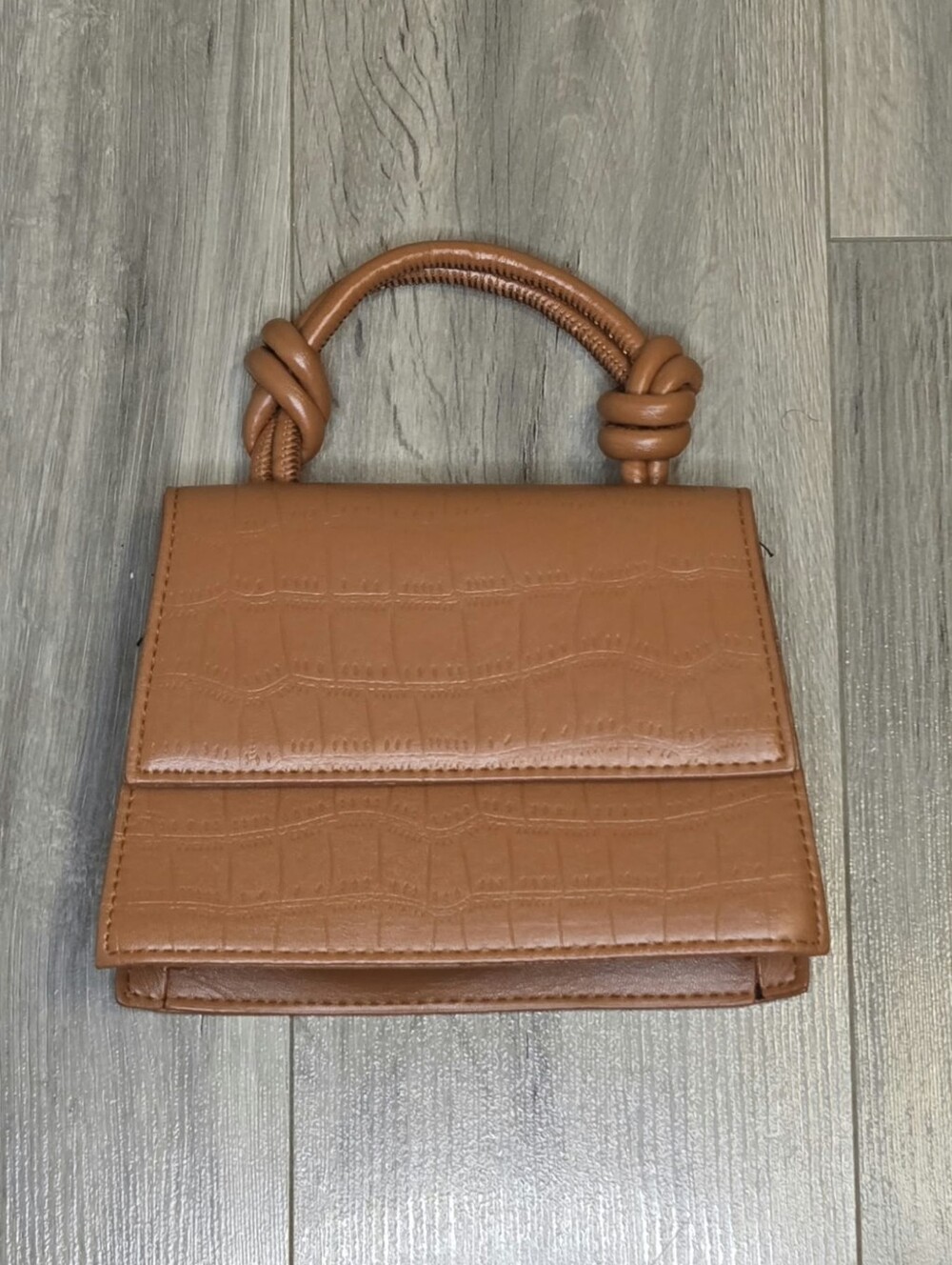 Structured Top-Handle Womenβs Bag in Cognac Brown